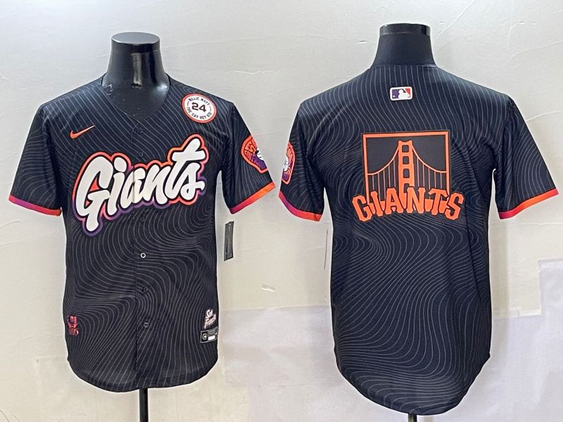 Men San Francisco Giants Blank Black Second generation Joint Name Nike 2025 MLB Jersey style 19